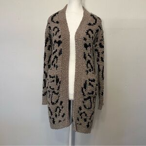 RACHEL ZOE CHEETAH SWEATER | CARDIGAN WITH POCKETS